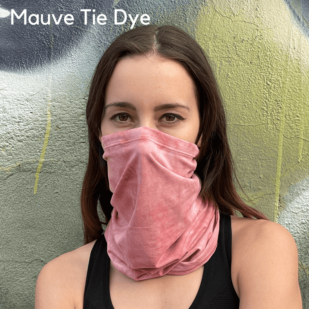 Sports Neck Gaiter Face Mask for Outdoor Activities Black Lavender