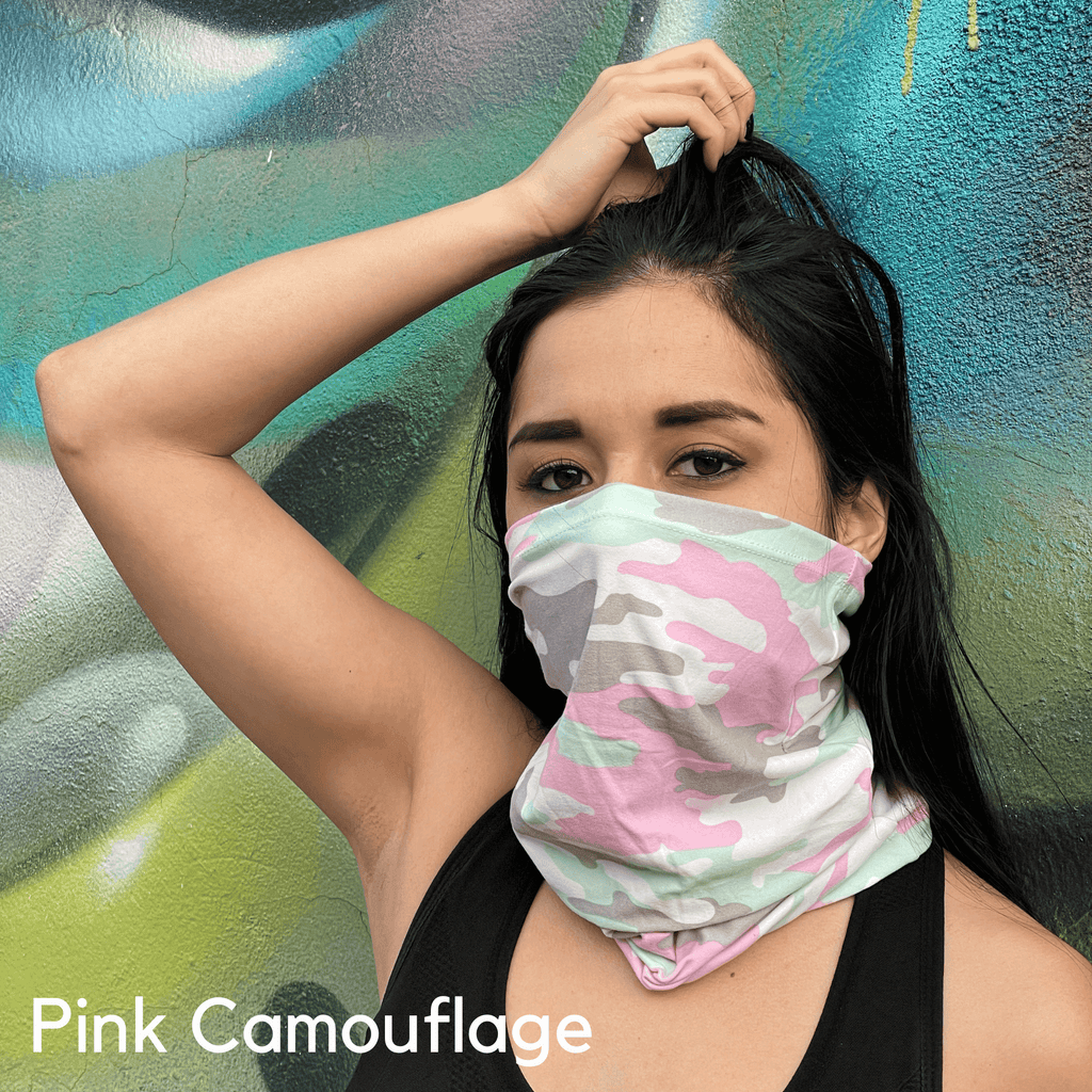 Sports Neck Gaiter Face Mask for Outdoor Activities Black Lavender
