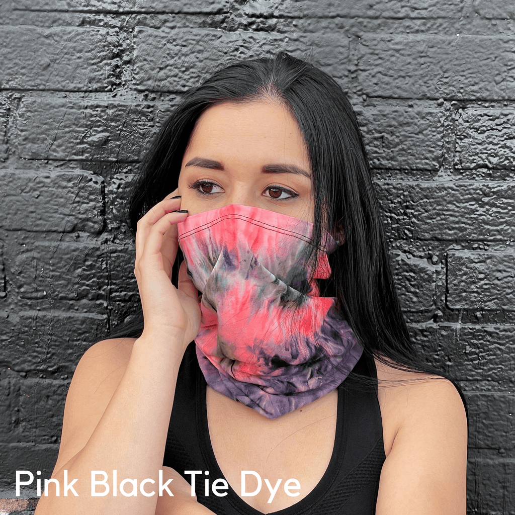 Sports Neck Gaiter Face Mask for Outdoor Activities Black Lavender