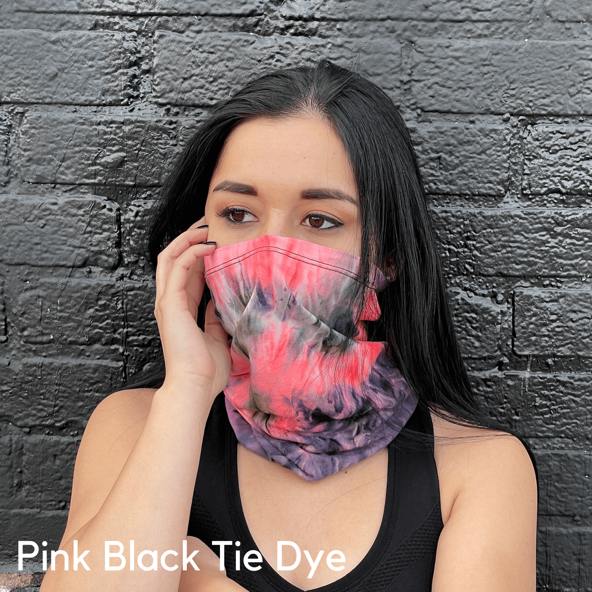 Sports Neck Gaiter Face Mask for Outdoor Activities Black Lavender