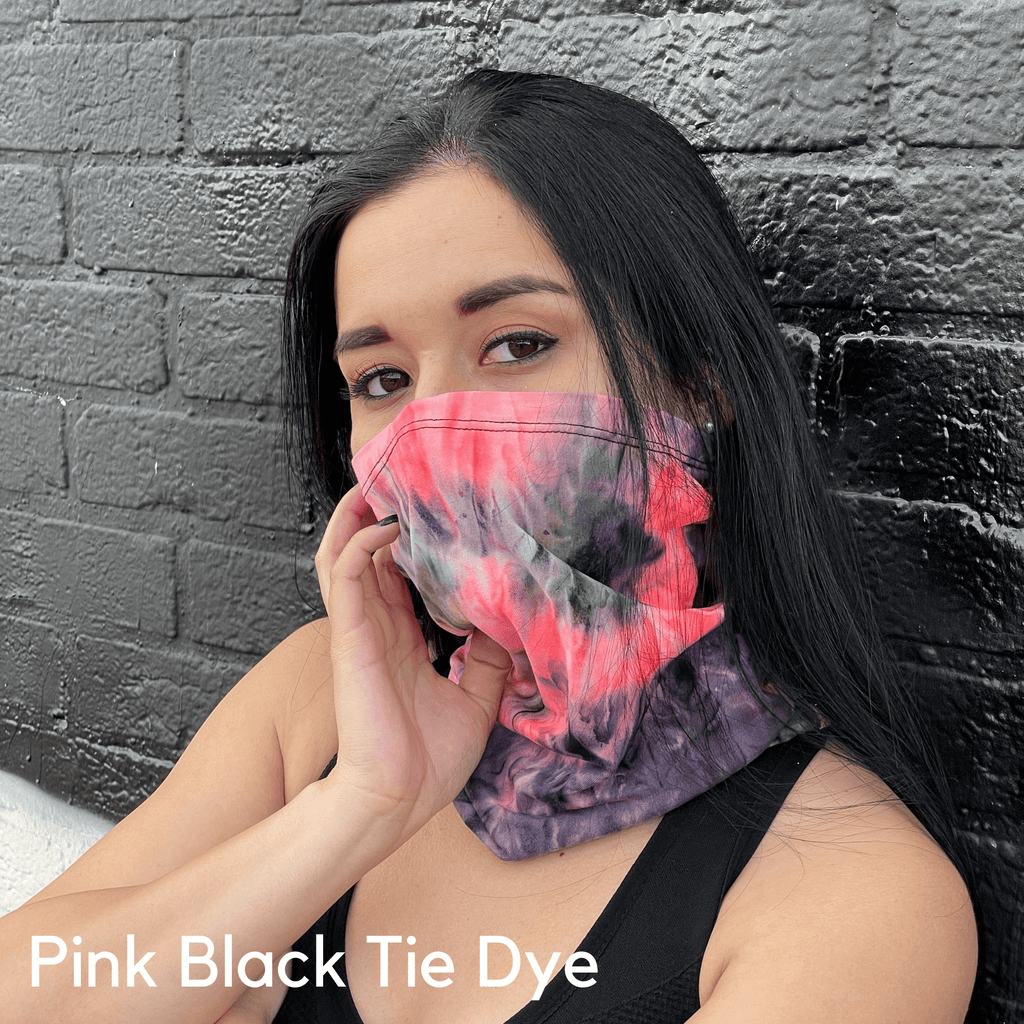 Sports Neck Gaiter Face Mask for Outdoor Activities Black Lavender