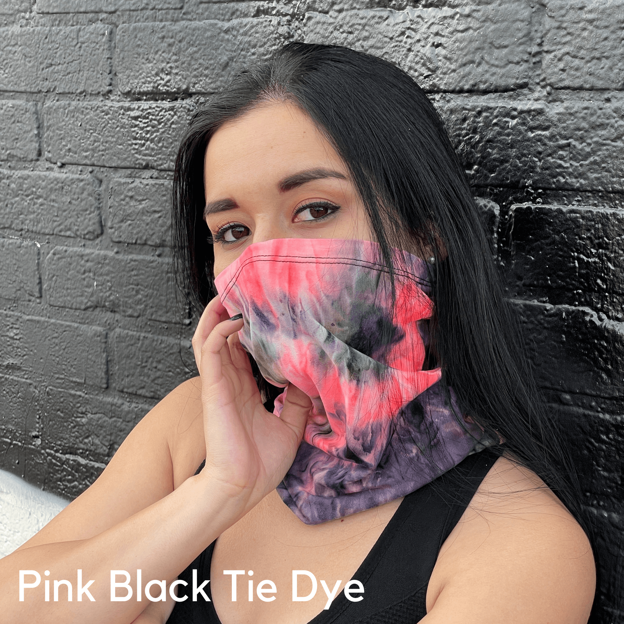 Sports Neck Gaiter Face Mask for Outdoor Activities Black Lavender