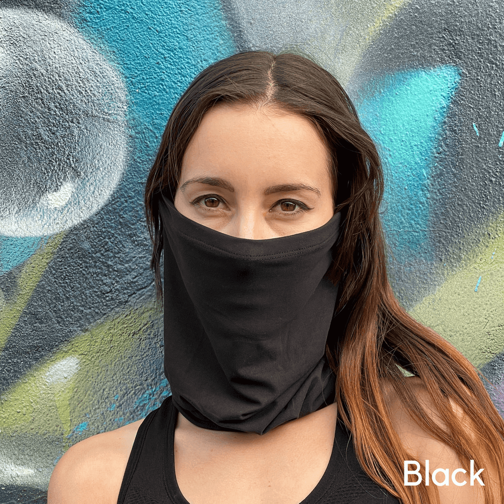 Sports Neck Gaiter Face Mask for Outdoor Activities Black Lavender