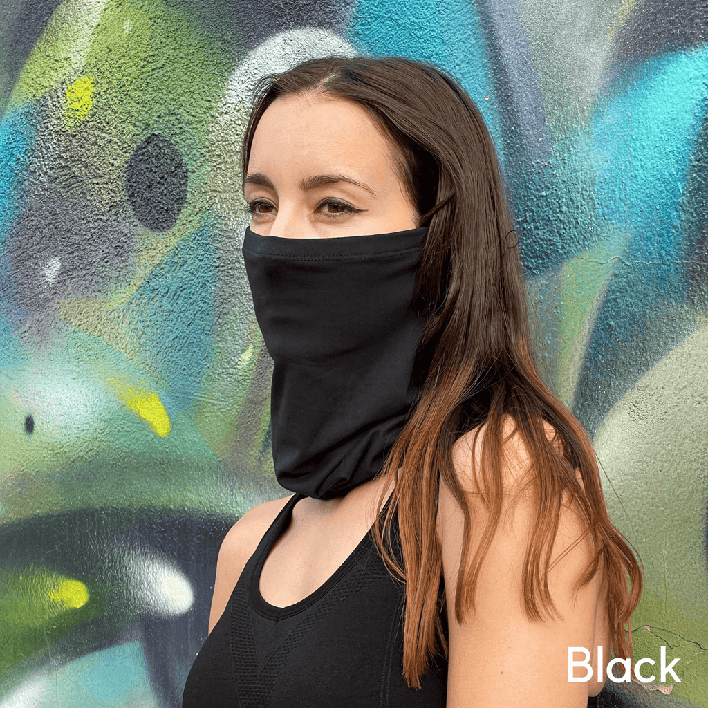 Sports Neck Gaiter Face Mask for Outdoor Activities Black Lavender