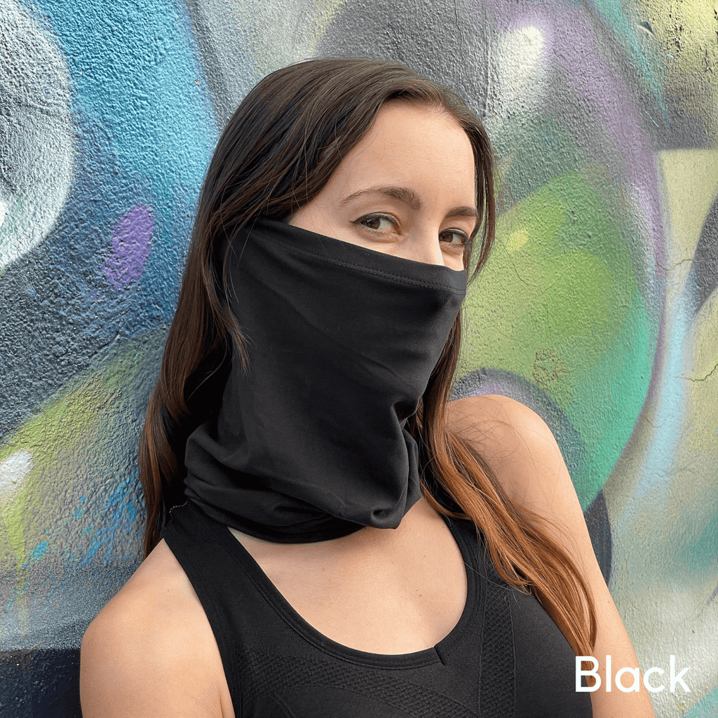 Sports Neck Gaiter Face Mask for Outdoor Activities Black Lavender