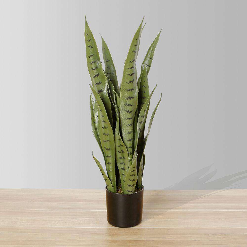 Jose Artificial Snake Sansevieria Dark Green Potted Plant 26"