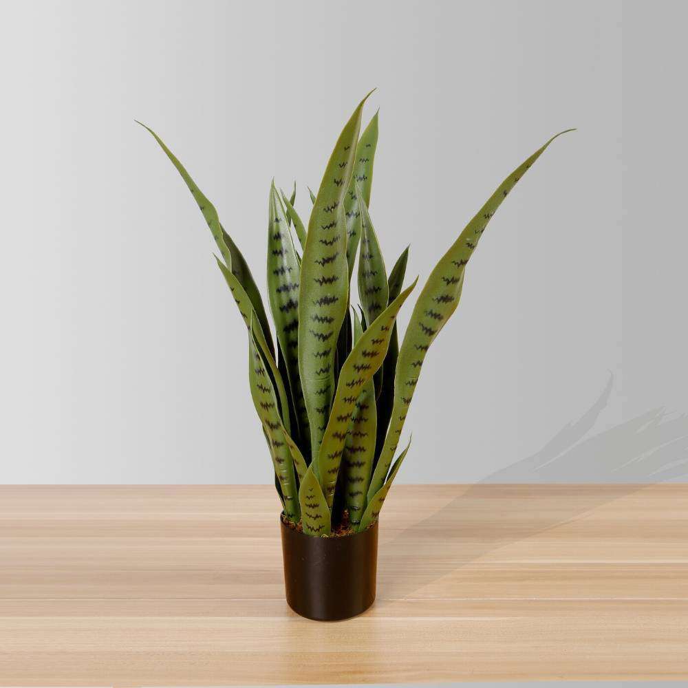 Jose Artificial Snake Sansevieria Dark Green Potted Plant 26"
