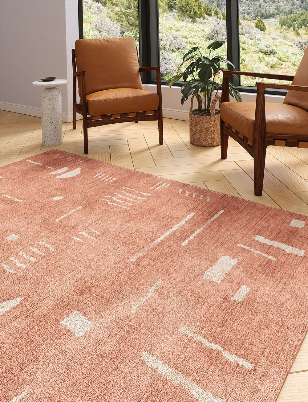Jama Coral Pink Rug