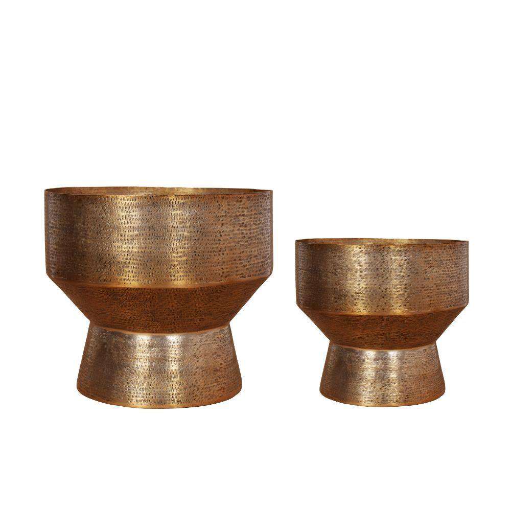 Kendrik -Mid-Century Brass Floor Planter (Multiple Sizes)