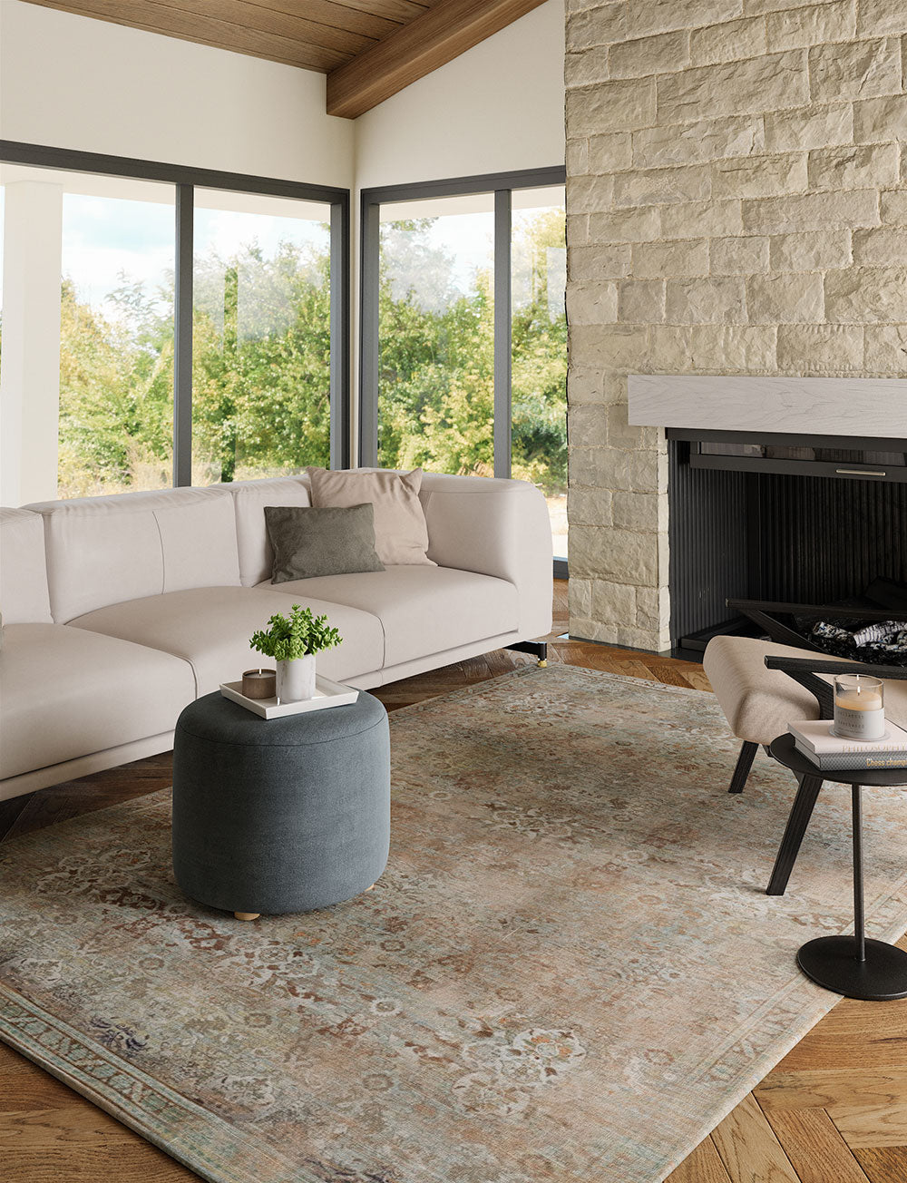 Kissara Beige Blue Rug