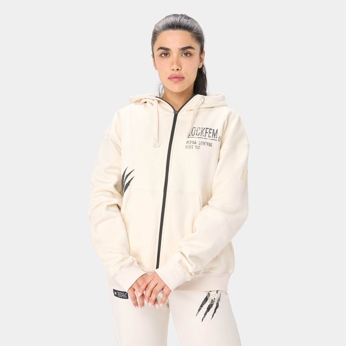 LOCKFEM_05 HOODIE — BEIGE TACTIQUE