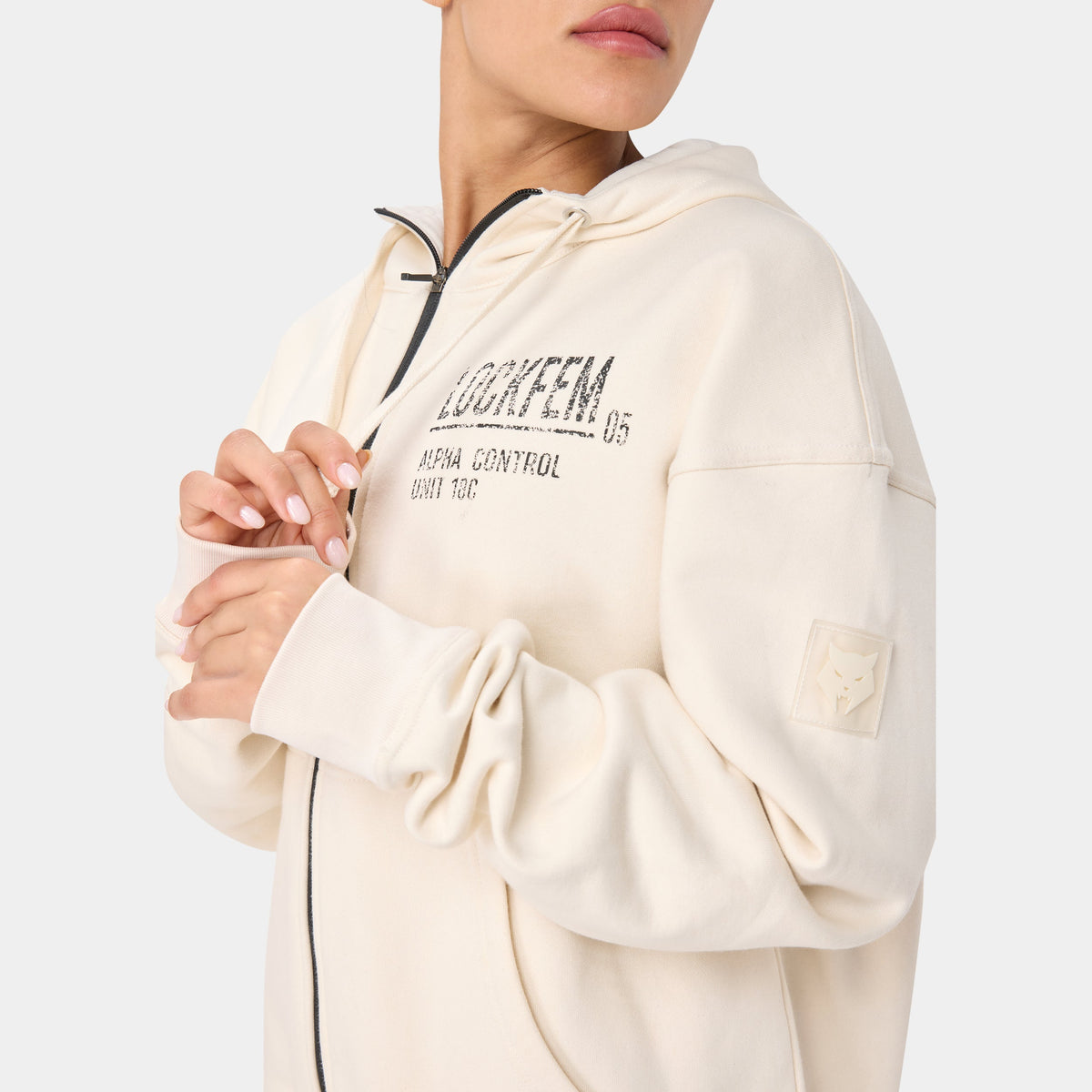 LOCKFEM_05 HOODIE — BEIGE TACTIQUE