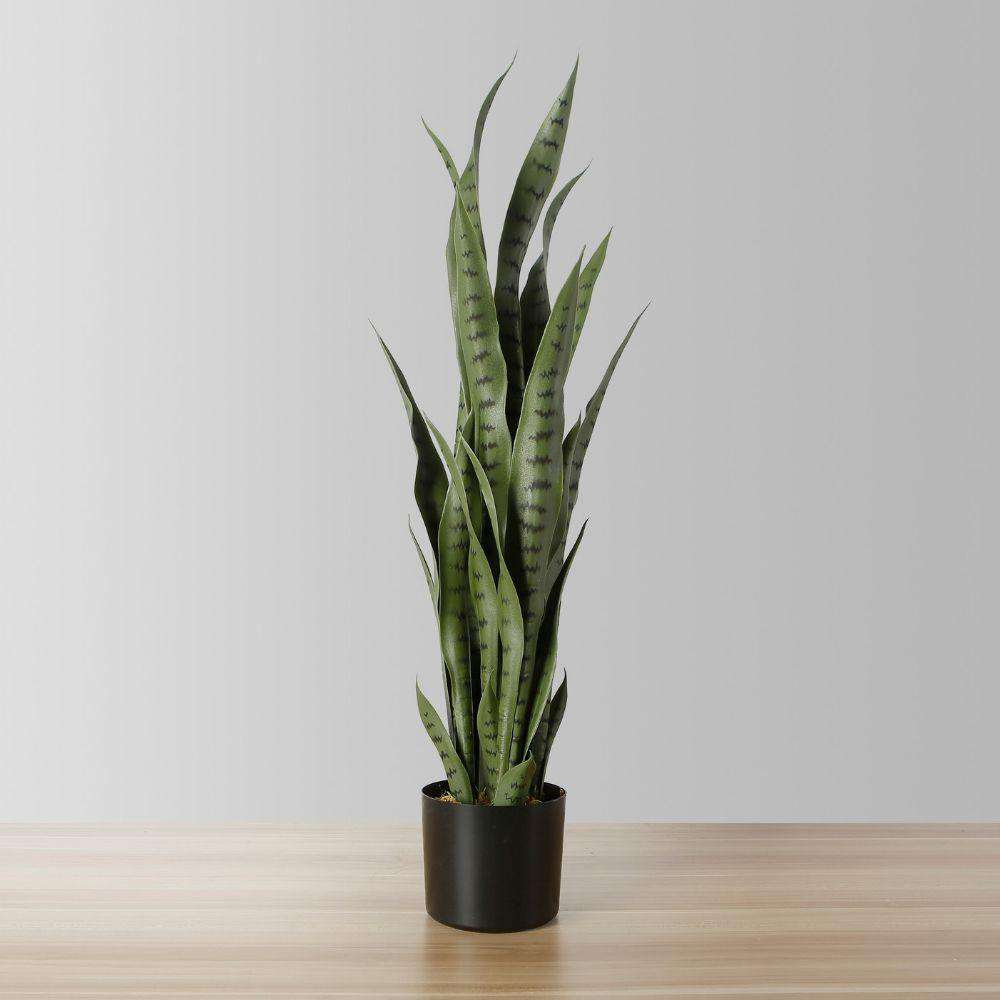 Milo Artificial Snake Sansevieria Dark Green Potted Plant (Multiple Sizes)