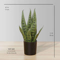Milo Artificial Snake Sansevieria Dark Green Potted Plant (Multiple Sizes)