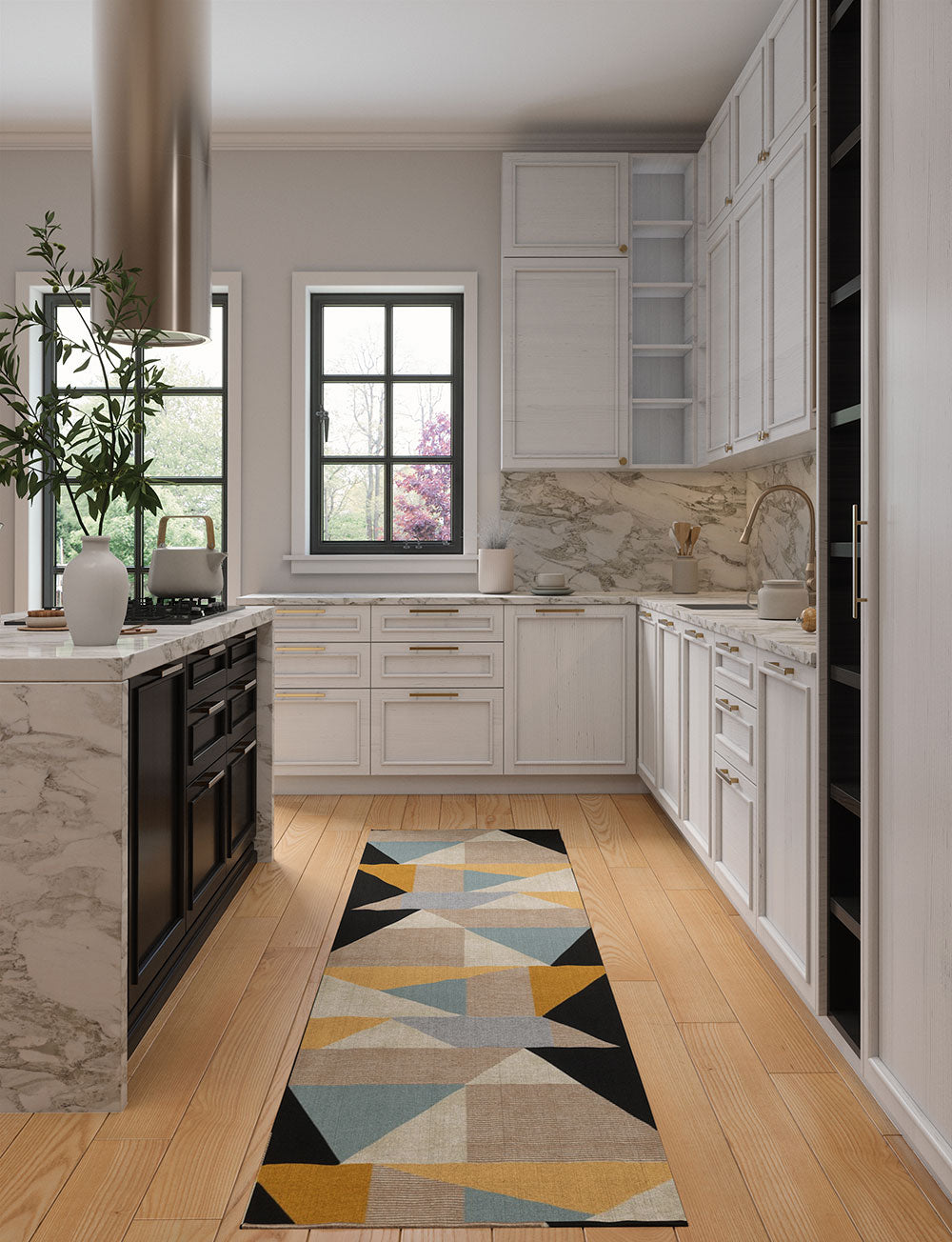 Mizza Black Yellow Multicolor Rug