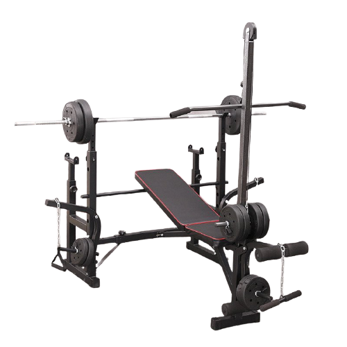 Banco de entrenamiento ajustable con polea para jalón al pecho, banco Scott y soporte para barra ST6655