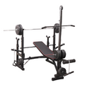 Banco de entrenamiento ajustable con polea para jalón al pecho, banco Scott y soporte para barra ST6655