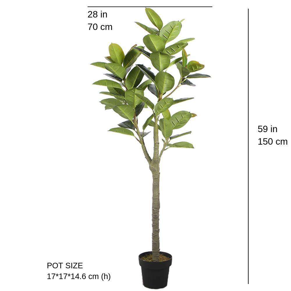 Nero Artificial Rubber Potted Plant 5'