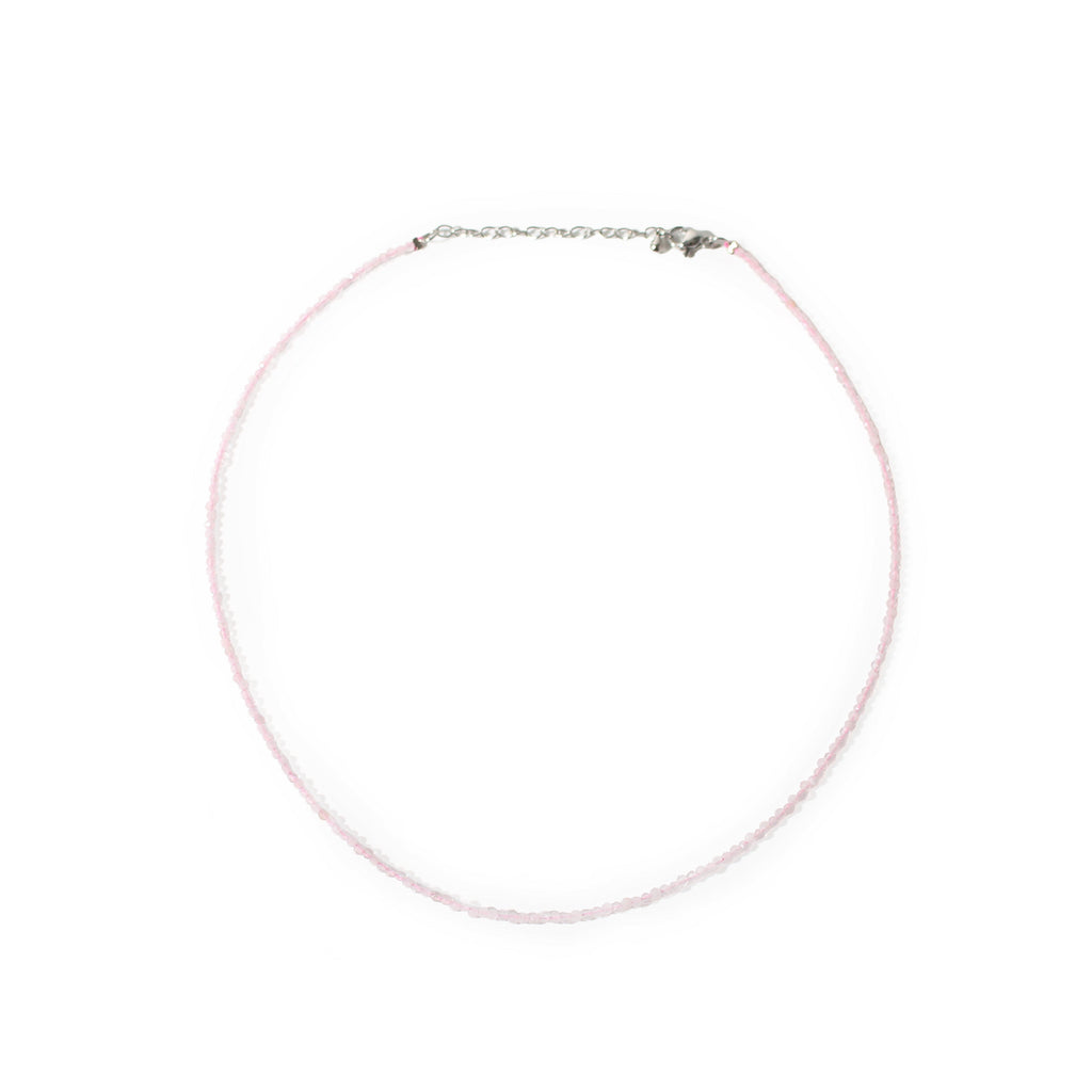 Rose Quartz Bead Necklace - 2-3mm