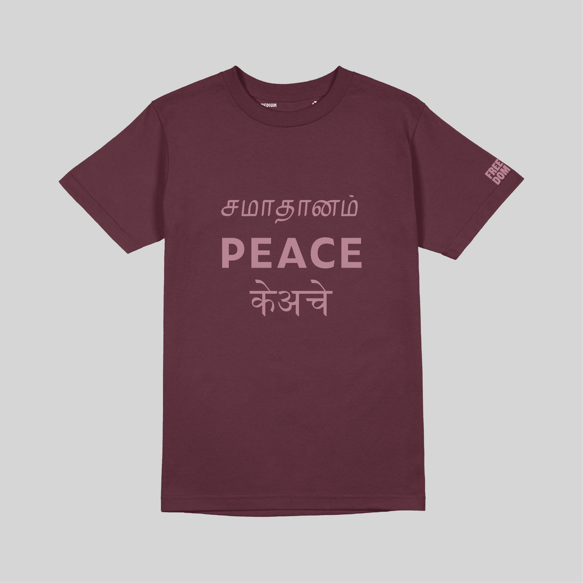 CAMISETA PEACE - GRANATE