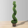 Norwich Faux Potted Spiral Boxwood Topiary Plant 48''
