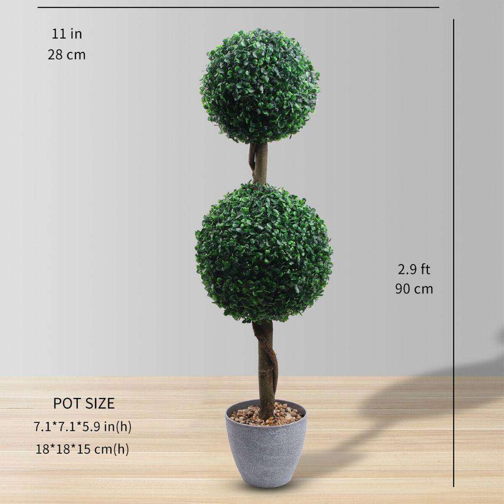 Oxford Faux Potted Boxwood Topiary Plant 3'