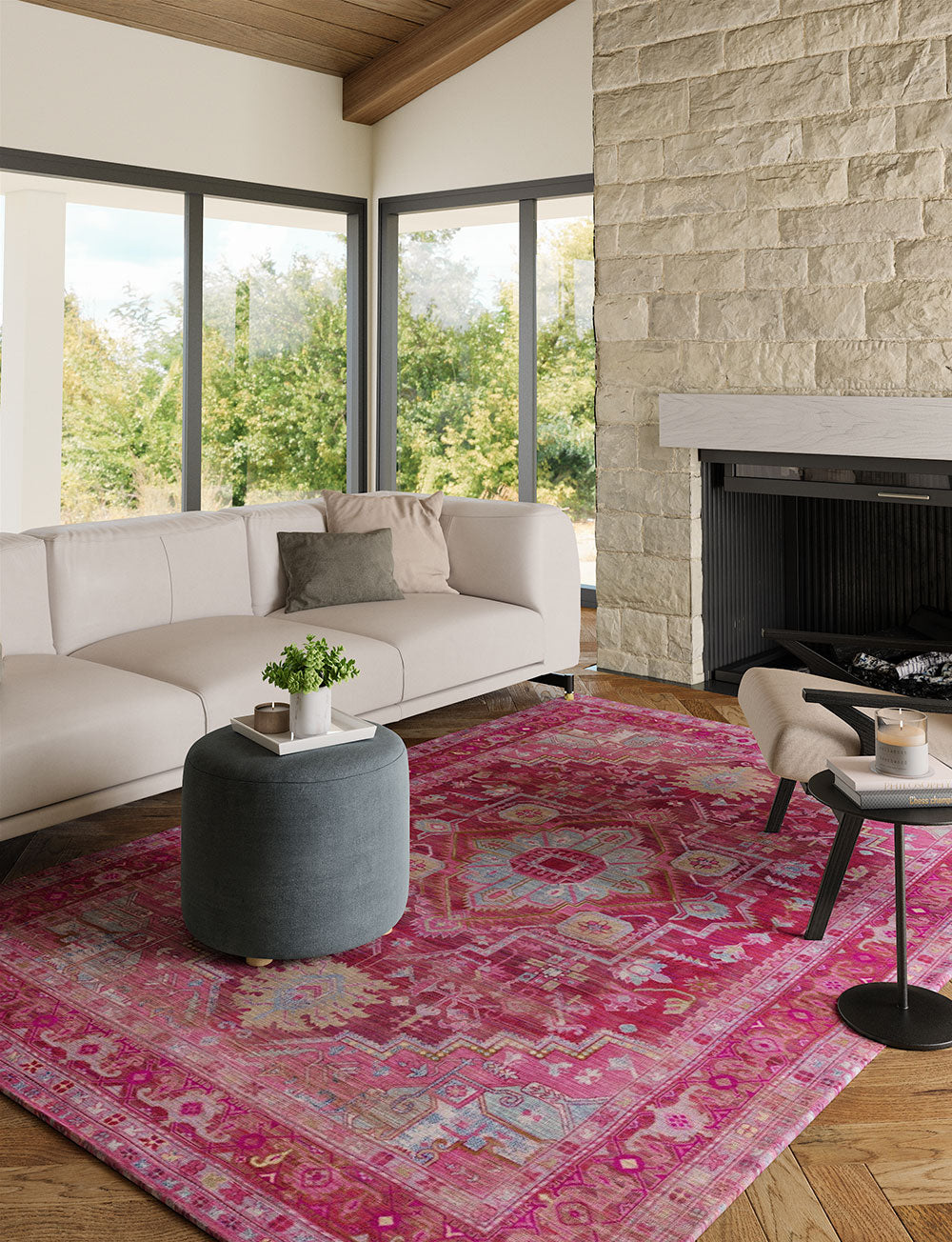 Ozana Pink Teal Rug