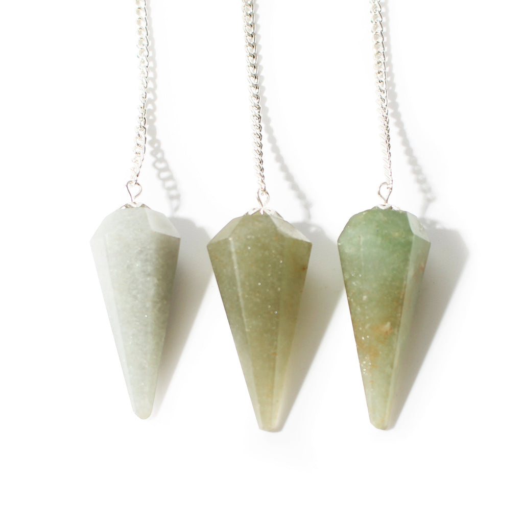 Green Aventurine Pendulum 6 Facet & Bead - 3 Pack