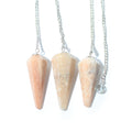 Cream Moonstone Pendulum 6 Facet & Bead - 3 Pack