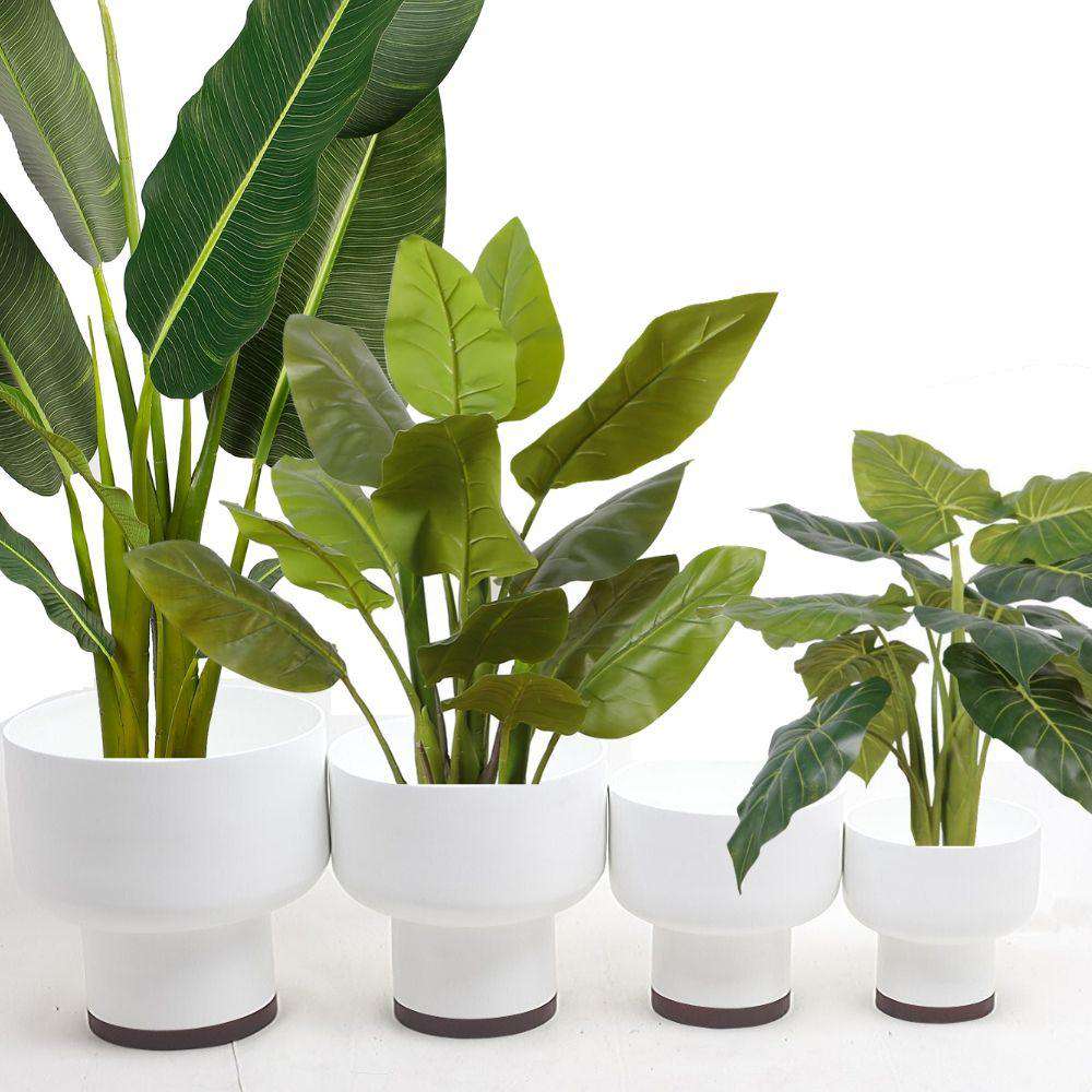 Perla - White Bamboo Mid-Century Mushroom Planter