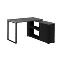 Bureau d'ordinateur moderne en coin de couleur gris et noir (I 7433)