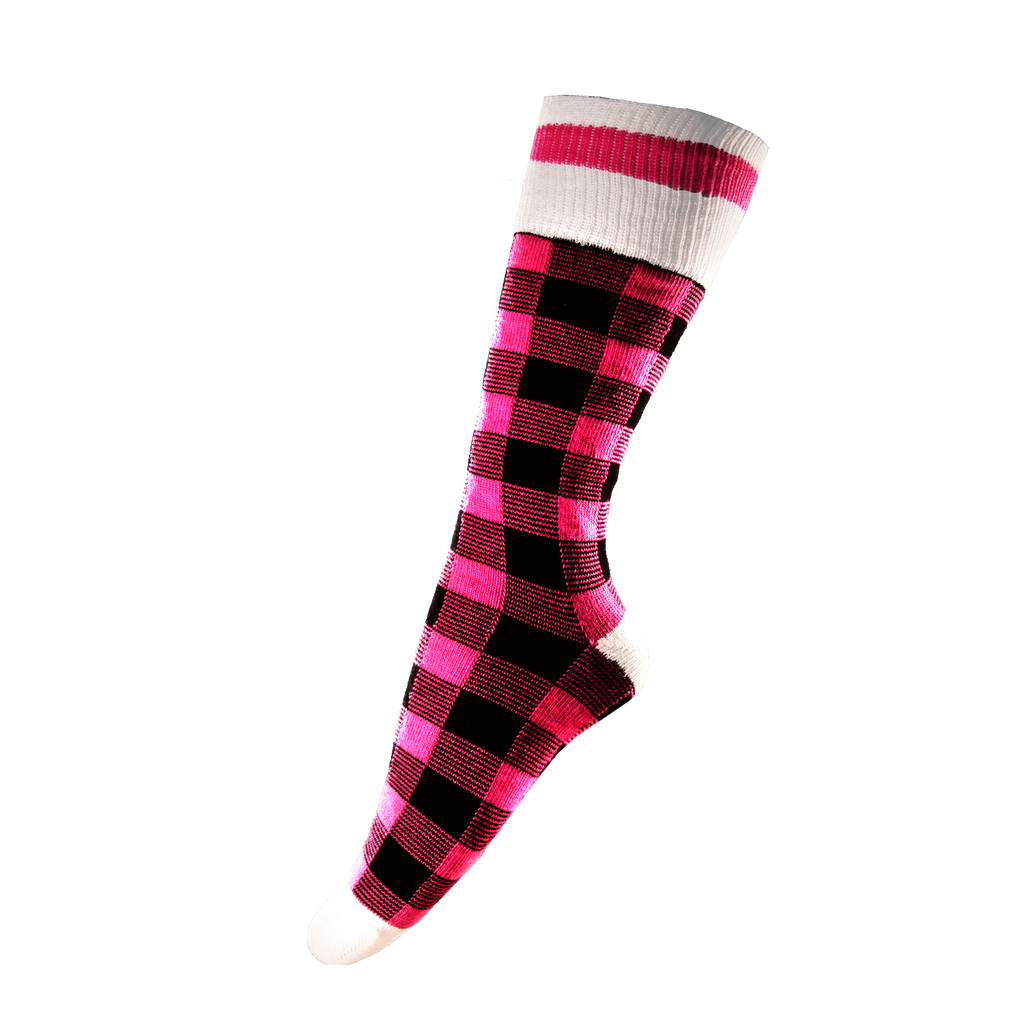 Pook Unisex Wool Socks Pink Plaid