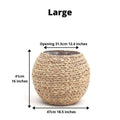 Rafa- Water Hyacinth Natural Round Floor Planter