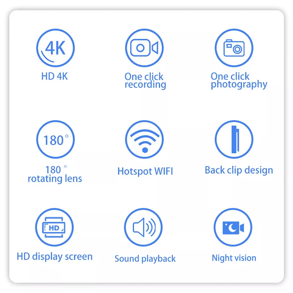 4K 2K 1080P Mini WiFi Camera Portable Digital Video Recorder BodyCam 1080P Infrared Night Vision Police Cam Small Bike Camcorder