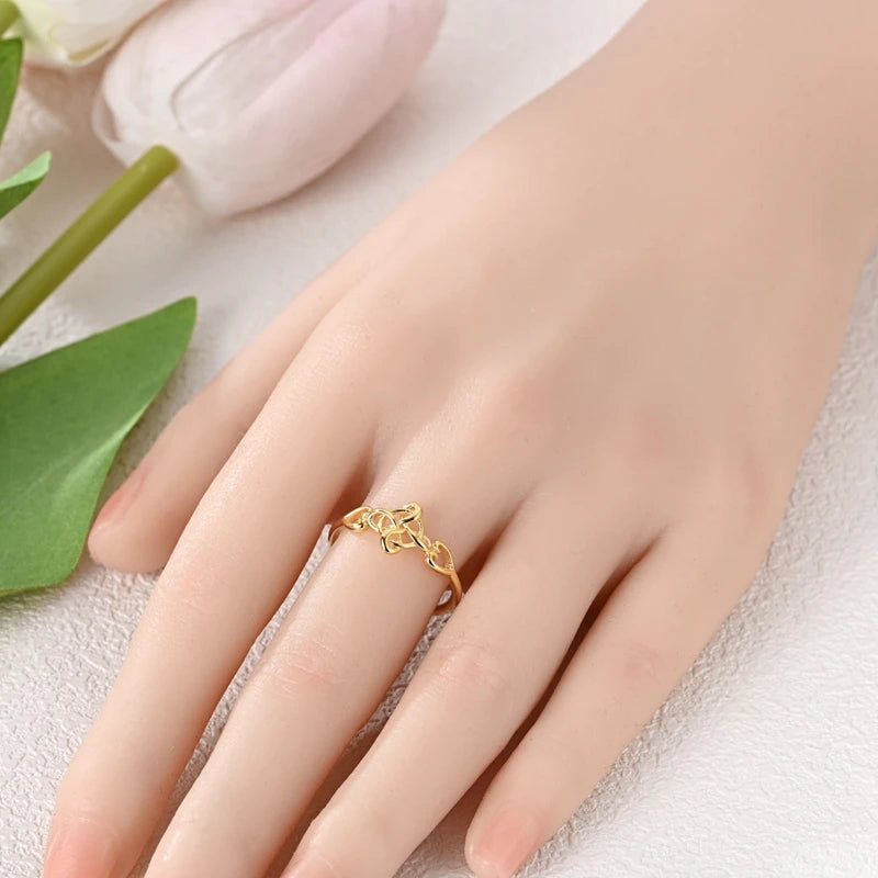 Original 925 Sterling Silver Sparkling Golden Star Firefly Moon Ring For Women Girls Jewelry Birthday Anniversary Gifts