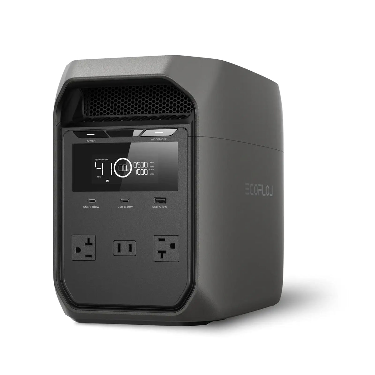Generador solar ECOFLOW DELTA 3 Classical Dark 1000, estación de energía portátil con batería LiFePO4 de 1024Wh, 1800W CA/100W USB-