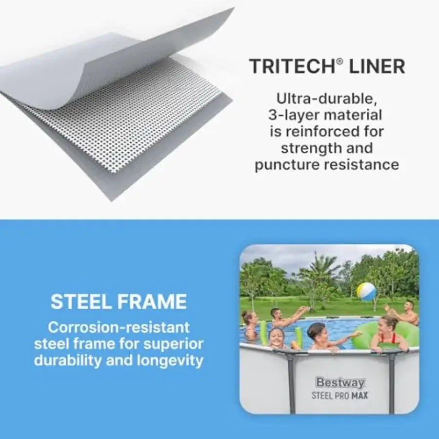 Steel Pro MAX Above Ground Pool – 13ft x 48in with Filter & Ladder
