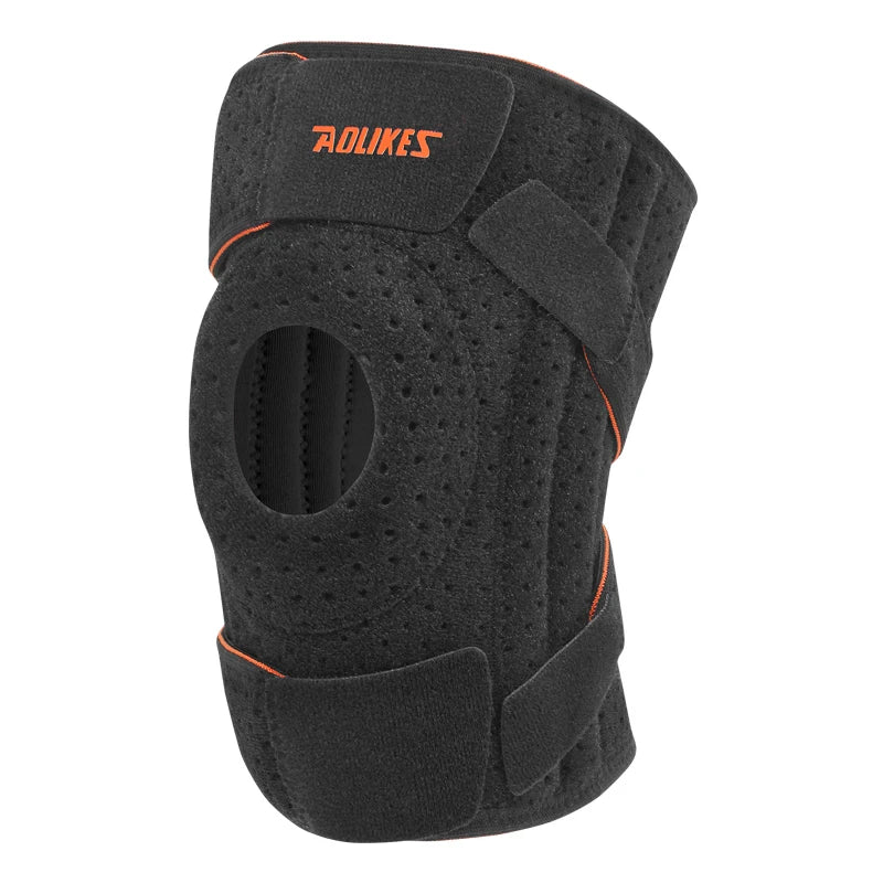 AOLIKES 1PCS Nouvelle Genouillère avec Stabilisateurs Latéraux et Coussinets de Gel pour Rotule, Soutien du Genou pour le Cyclisme, la Course, l'Escalade