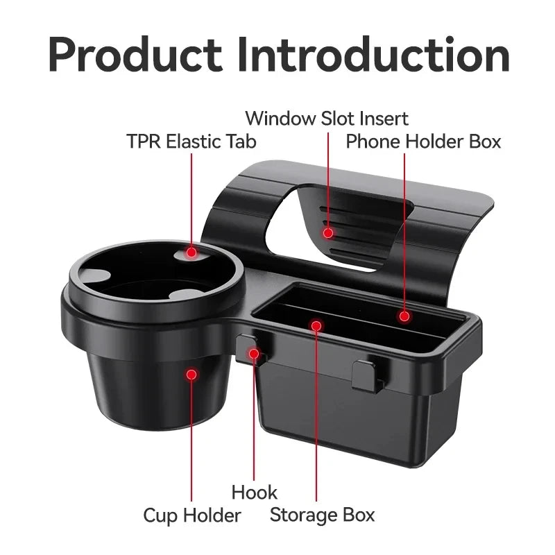 Car Cup Stand Phone Holder Mount Tray Side Door Window Storage Barrel Green Sir Loin