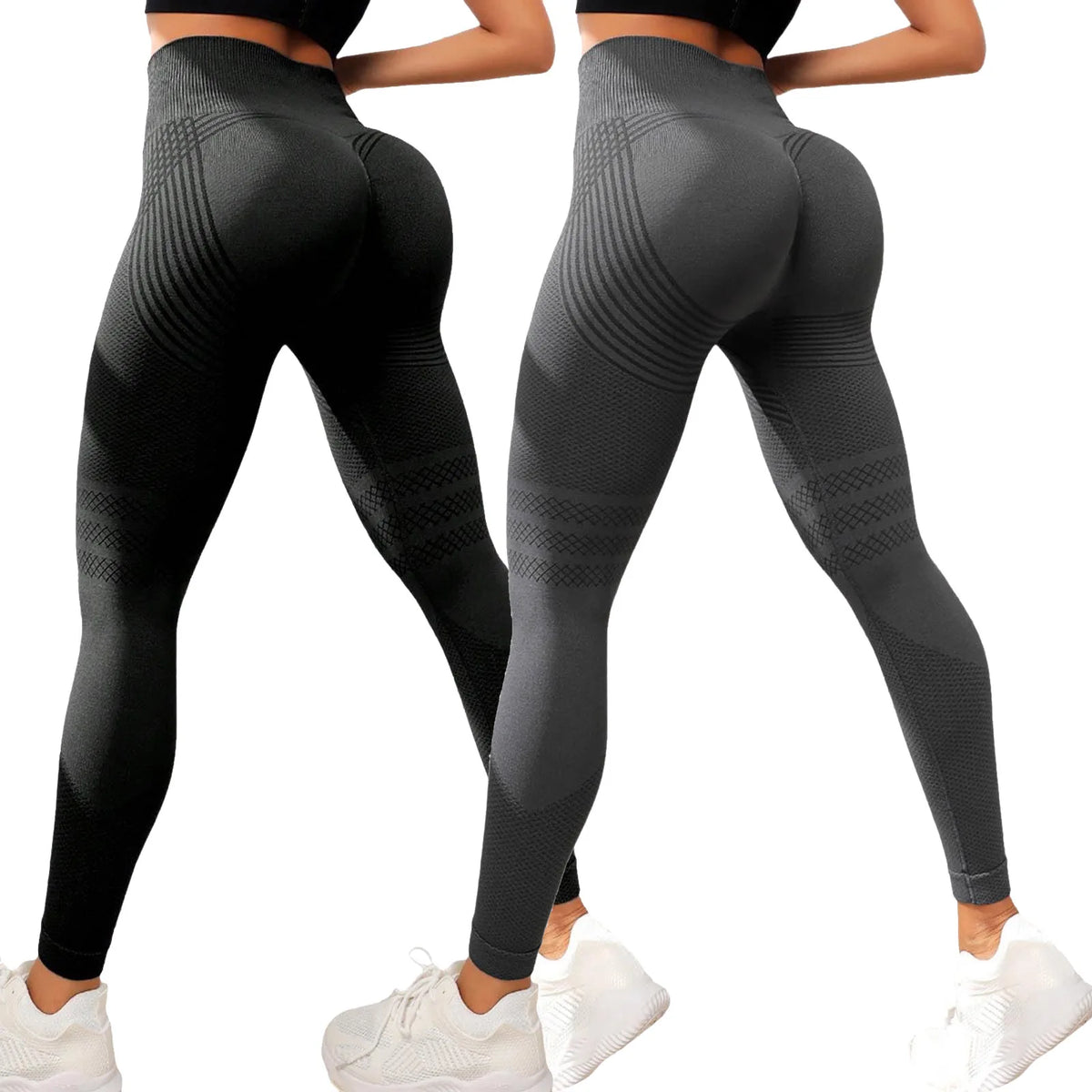 Leggings de compresión 3D, ajustados, anticelulíticos, moldeadores, de cintura alta, sin costuras, con efecto push-up, opacos, para gimnasio y deporte