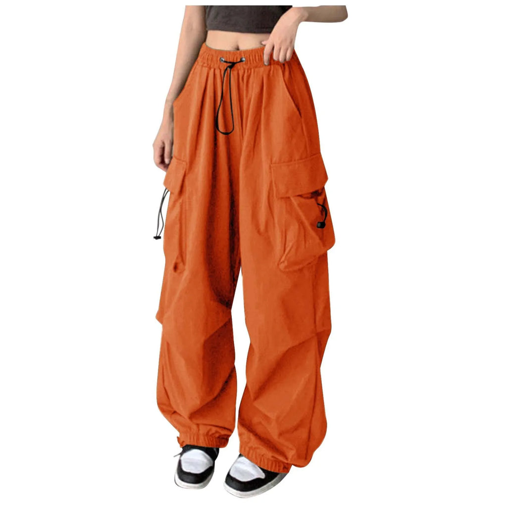 Pantalones cargo de camuflaje para mujer – Estilo paracaidista holgado de talle alto