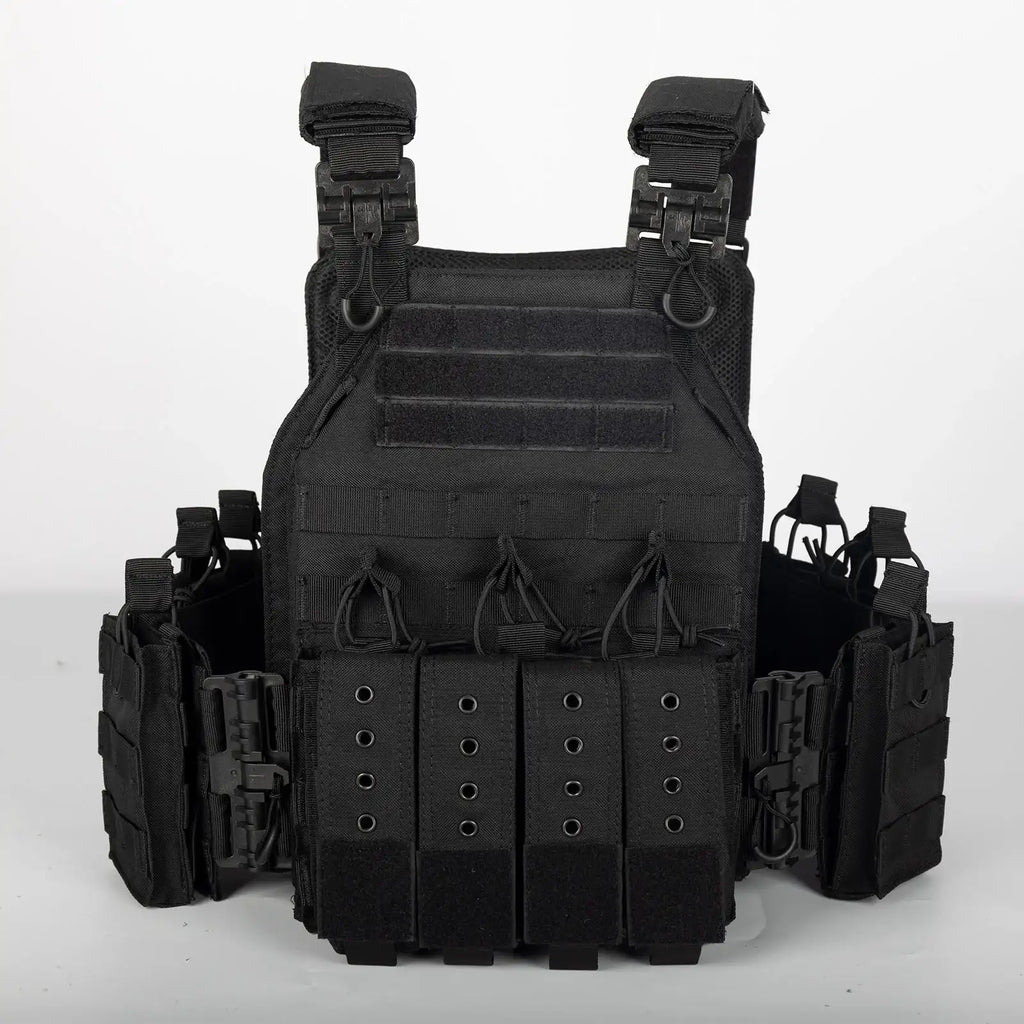 YAKEDA Gilet tactique extérieur en nylon 1000D à dégagement rapide avec système réglable et Molle pour la chasse et l'airsoft