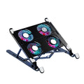 Base refrigerante plegable para portátil con 4 ventiladores — Soporte ajustable para notebook de 13 a 17.3 pulgadas
