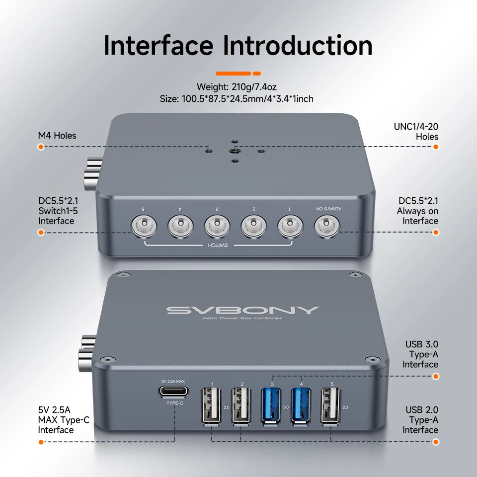 Svbony SV241 Pro Astro-Stromcontroller – USB3.0, ASCOM