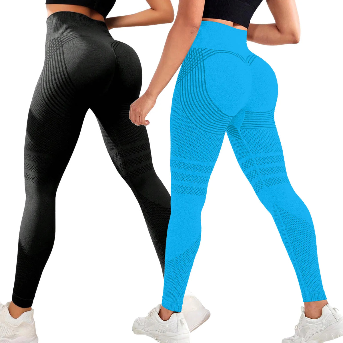 Leggings de compresión 3D, ajustados, anticelulíticos, moldeadores, de cintura alta, sin costuras, con efecto push-up, opacos, para gimnasio y deporte