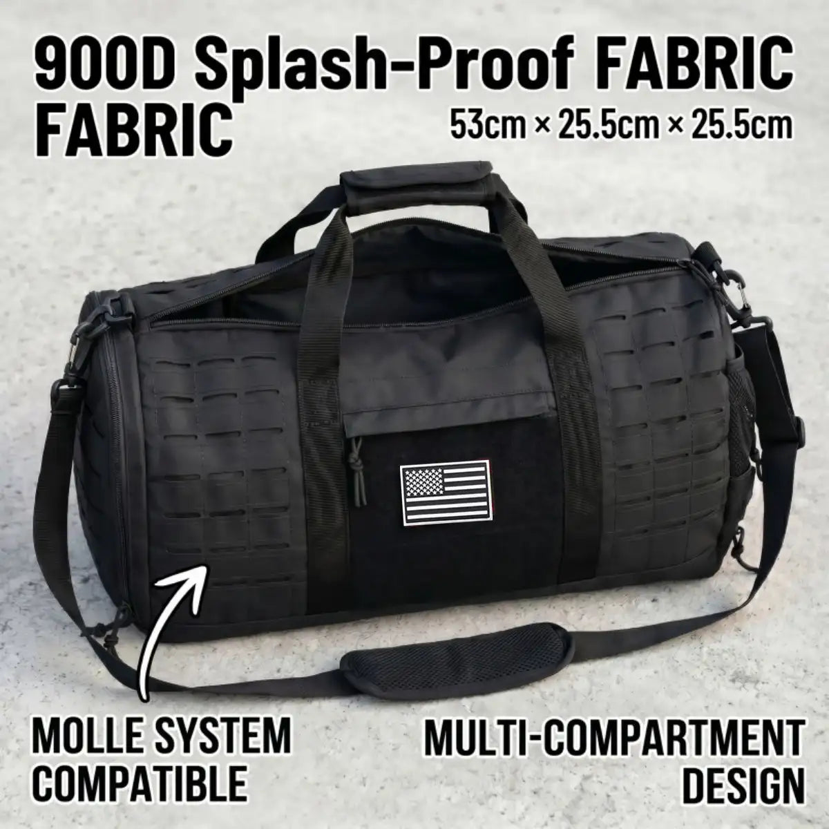 40L Large Tactical Travel Duffle Bag Multi Purpose Weekender Bag With Separate Shoe Compartment Carry On Hand Shoulder Crossbody Bag For Travel Camping Workout Climbing Outdoor Sports Gear Storage Bag