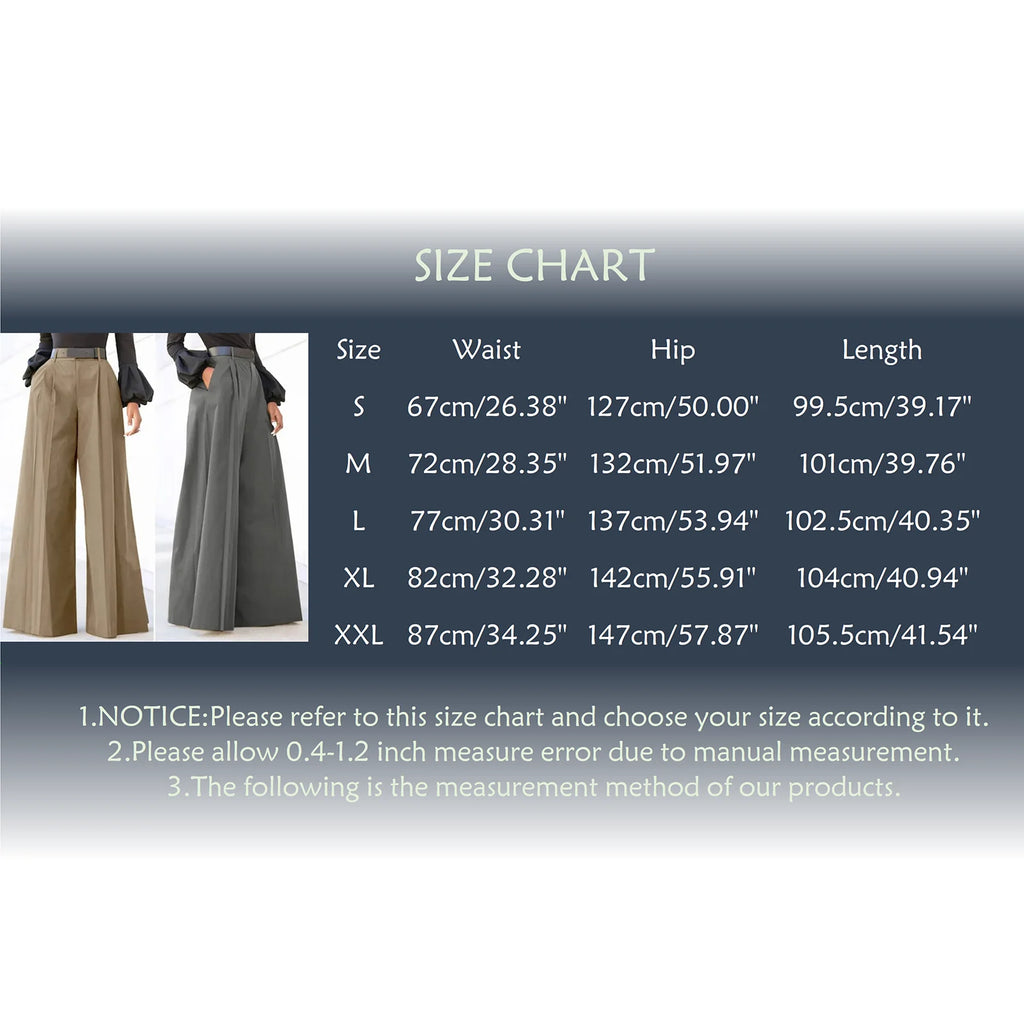 Pantalones holgados y cómodos con bolsillos para mujer, pantalones elegantes de pierna ancha para fiesta, pantalones de tiro alto para mujer fina