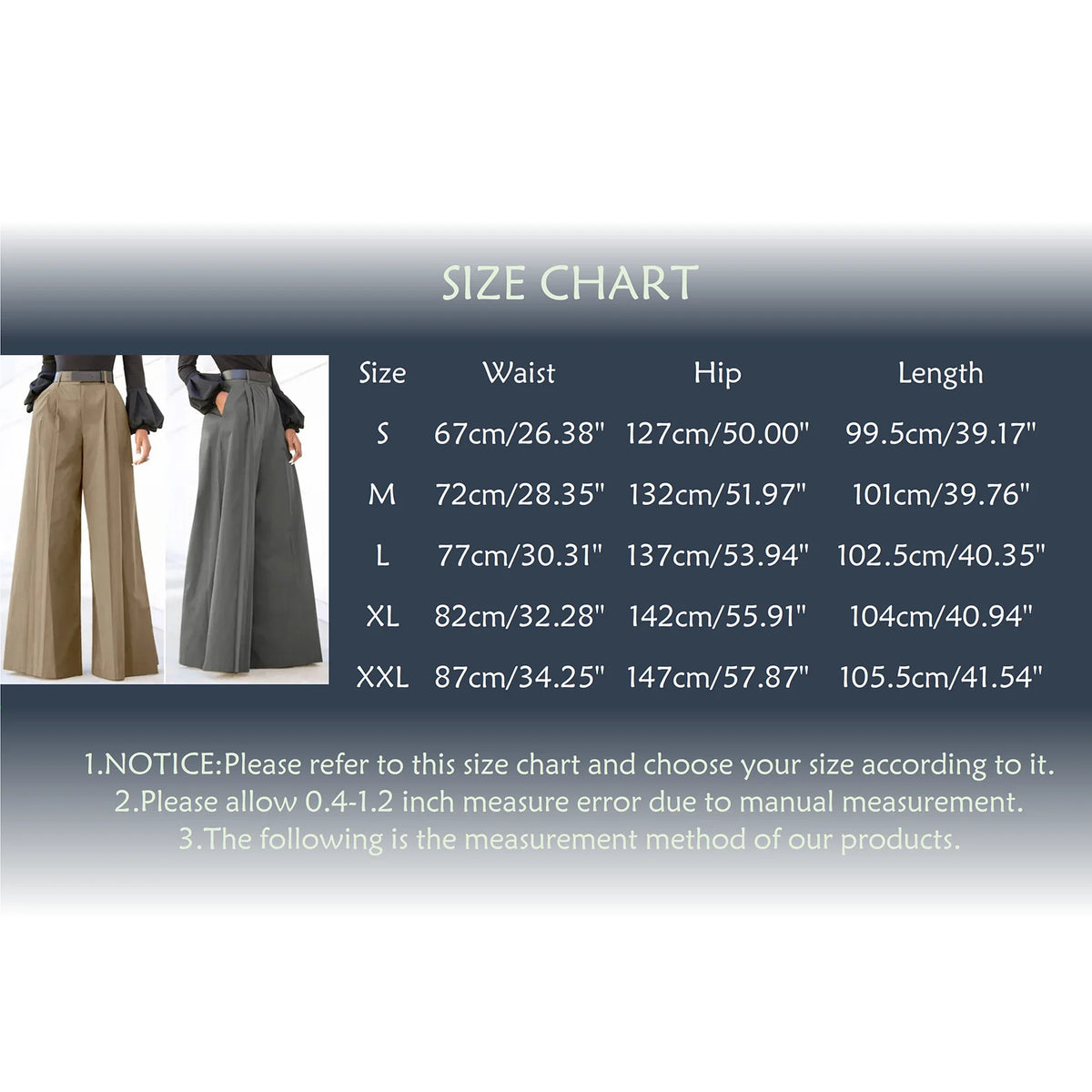 Pantalones holgados y cómodos con bolsillos para mujer, pantalones elegantes de pierna ancha para fiesta, pantalones de tiro alto para mujer fina