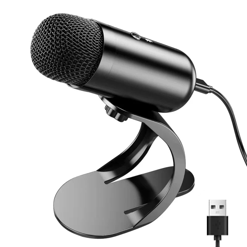 Micrófono de condensador profesional con cuello de cisne para conferencias, micrófono de escritorio con cable, alta calidad de voz, micrófono USB para juegos de computadora