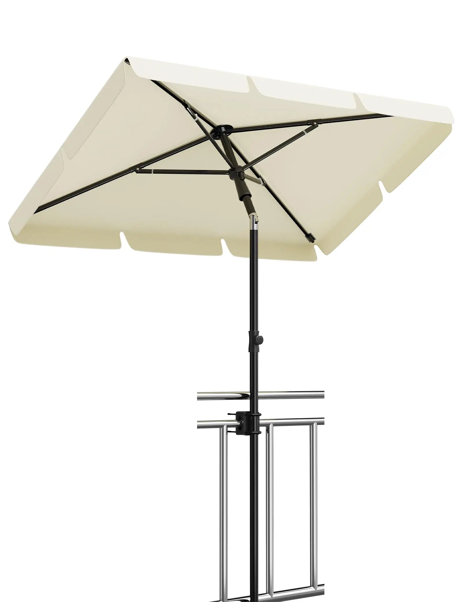 Parasol 200x125 cm, protection UV 50+, réglable en hauteur de 145-225 cm, inclinable à 45°, avec housse, protection solaire
